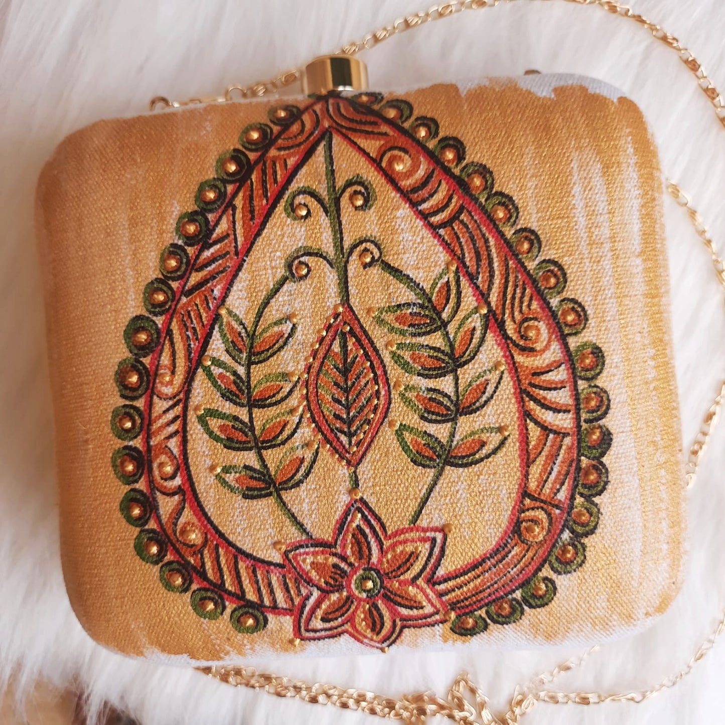 mughal pattern clutch bag