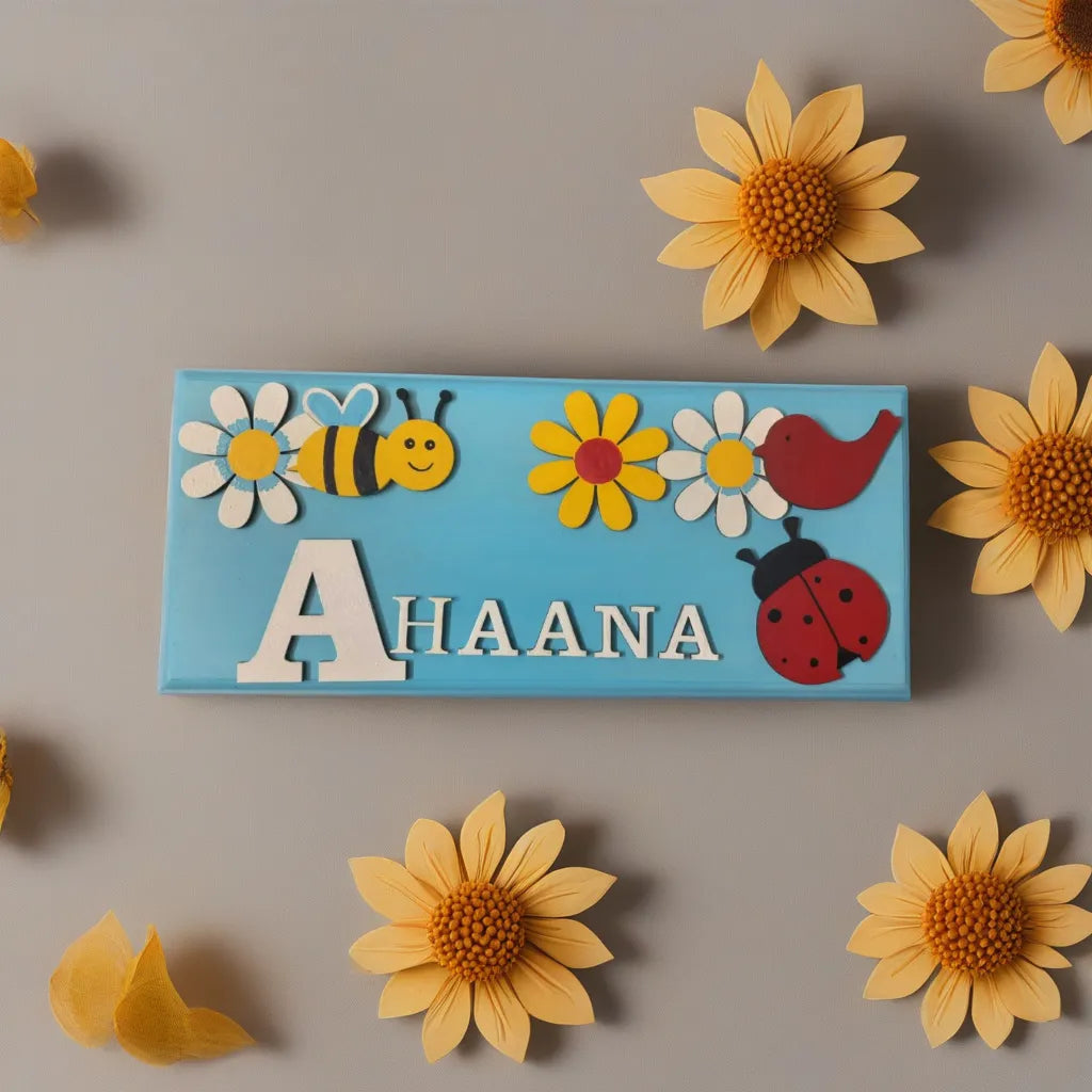 nature theme nameplate for kids