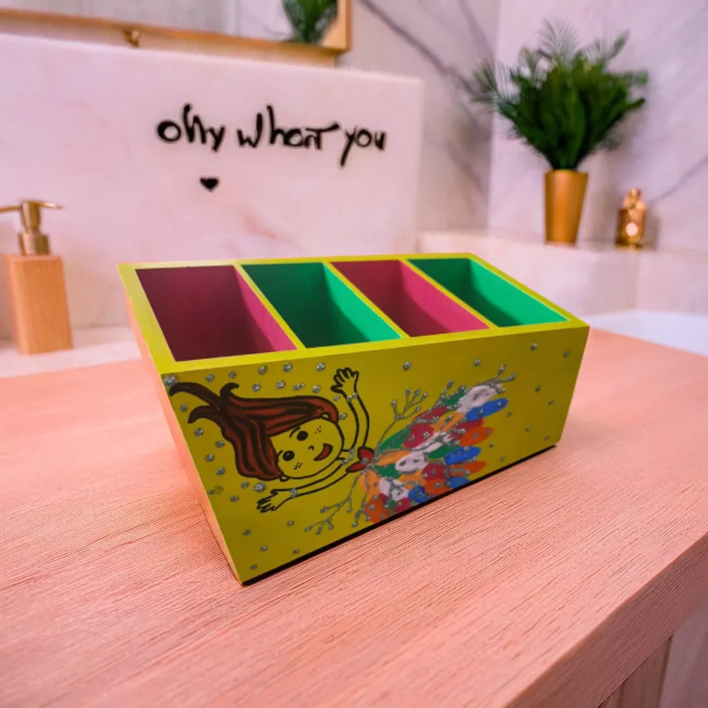 rainbow girl desk organizer