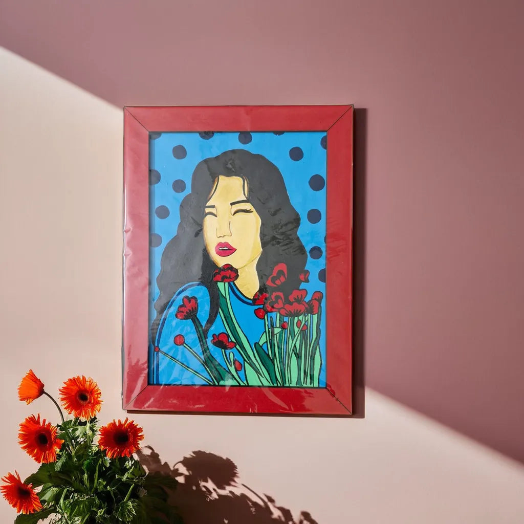 Woman with Red Flowers
