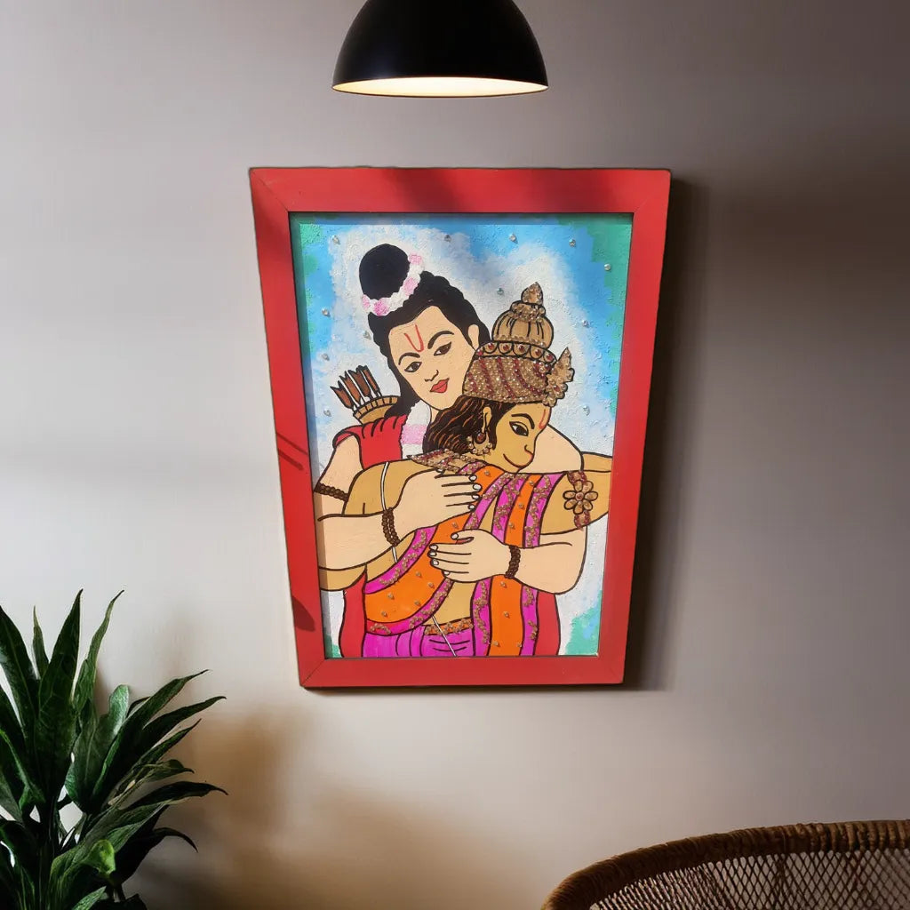 ram hanuman milap painting