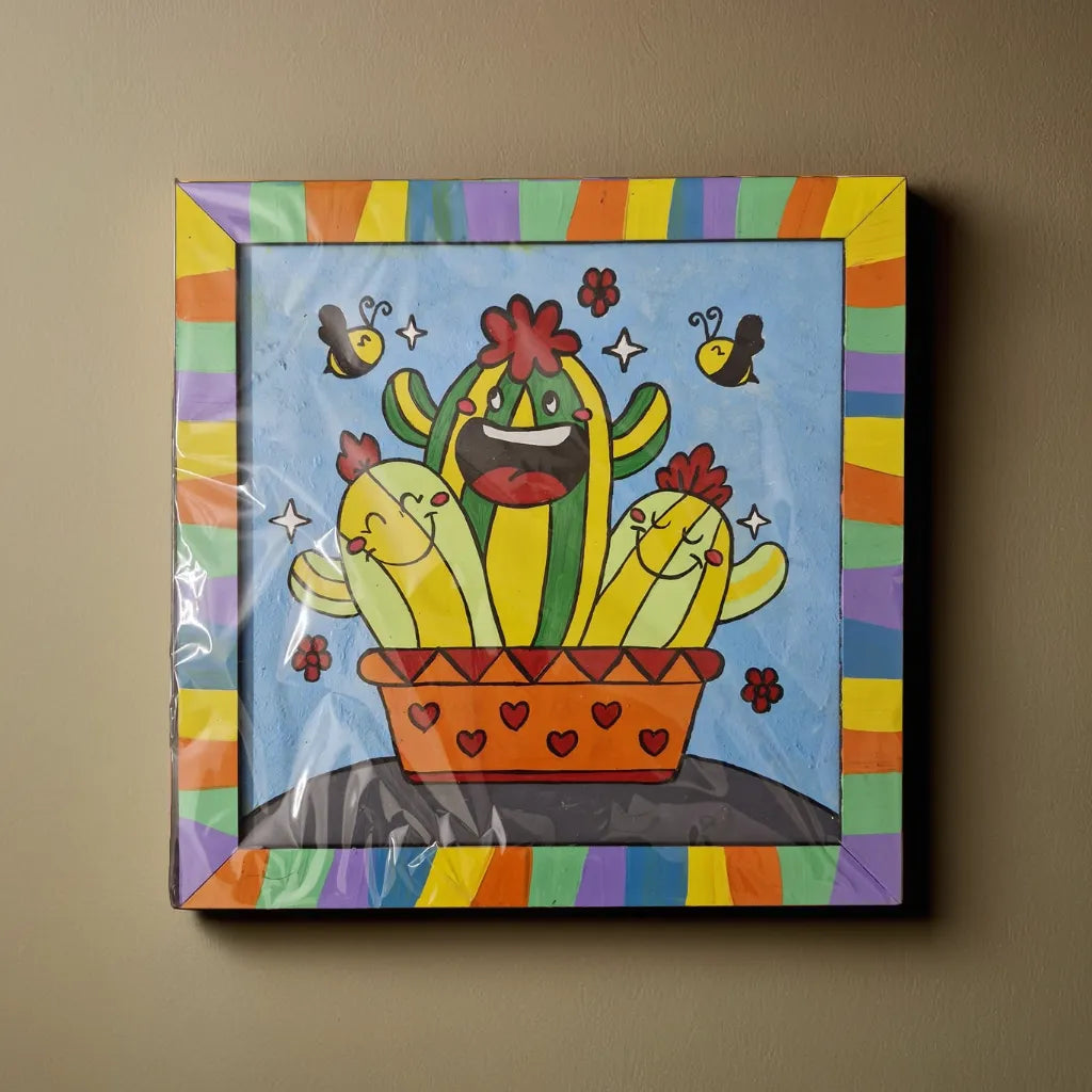 cactus painting with multi color