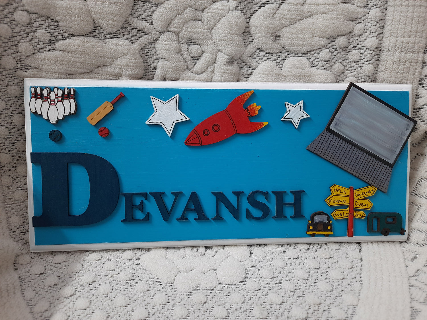 Teen Name Plate - Handcrafted Wooden Theme Based