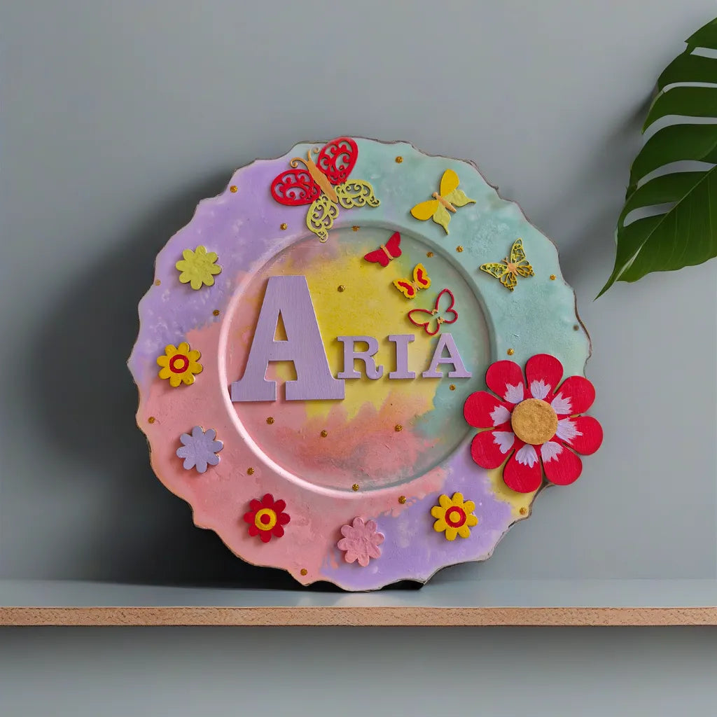 Kids Name Plate - Handcrafted Wooden Theme Based