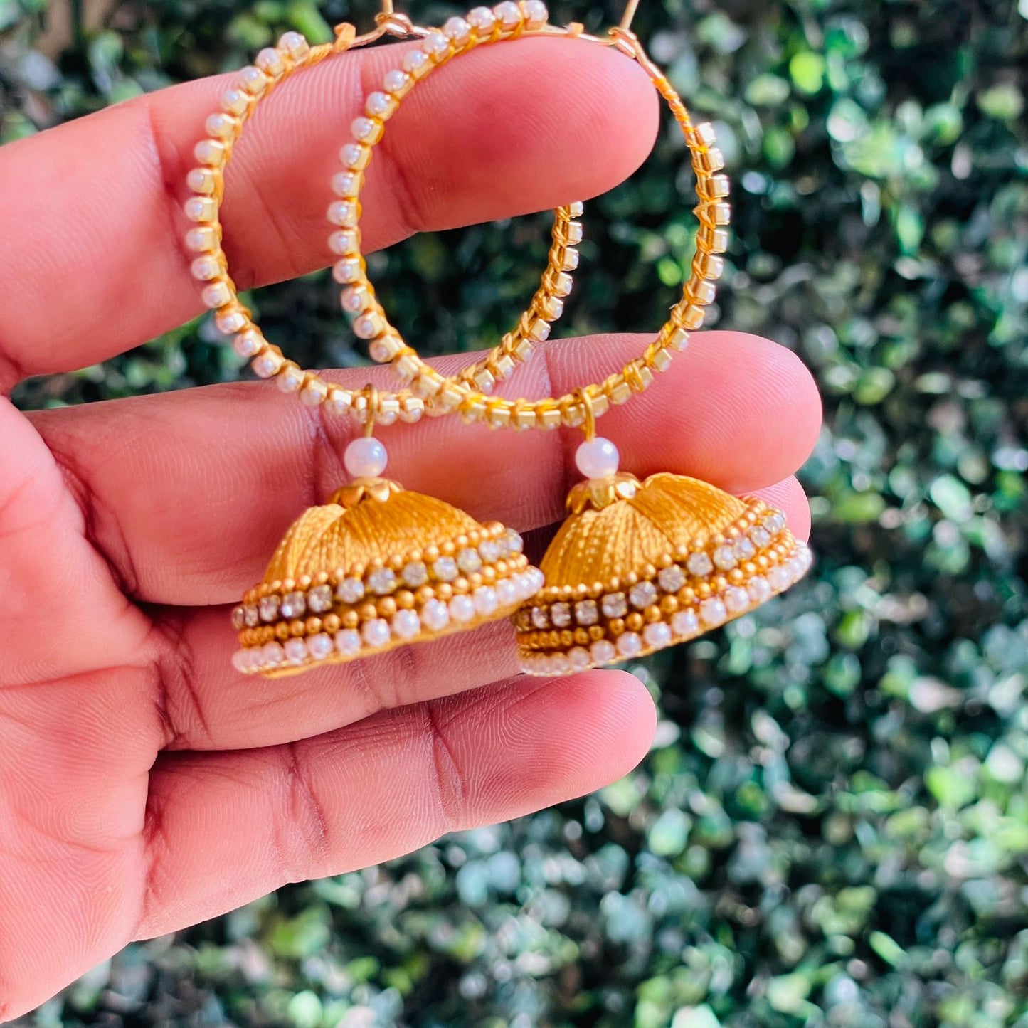 Hoop jhumki earrings