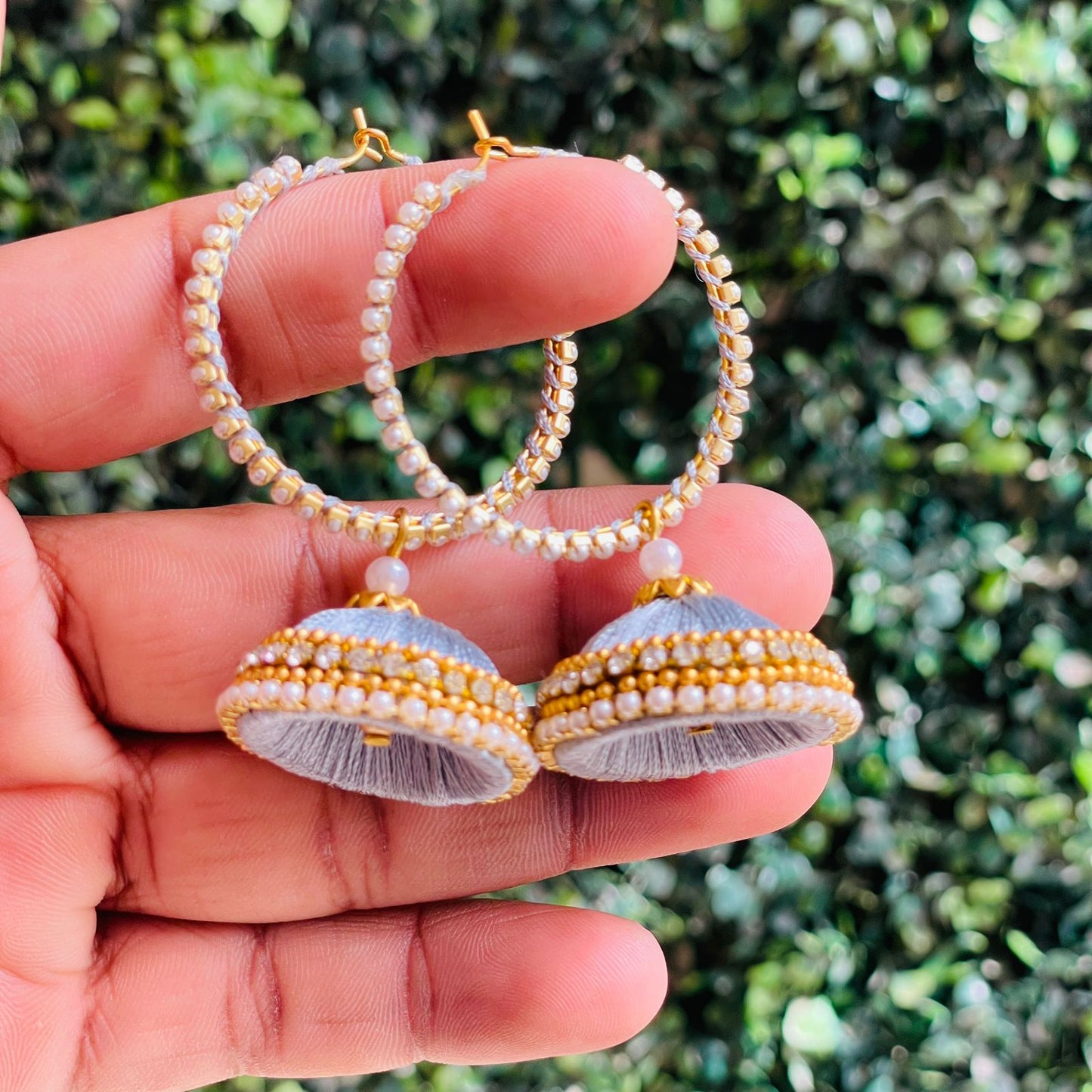 Hoop jhumki earrings