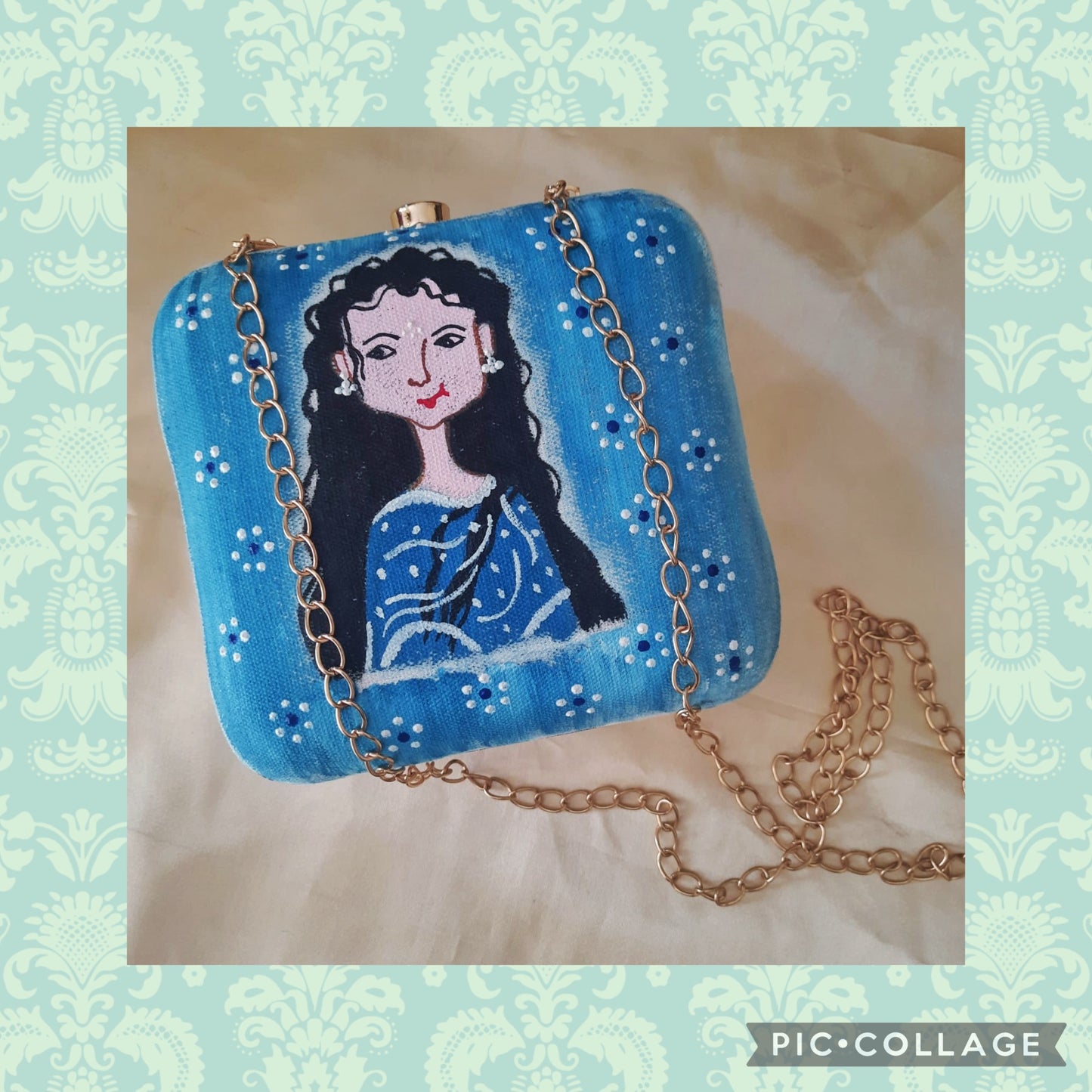 Cute Indian woman clutch bag