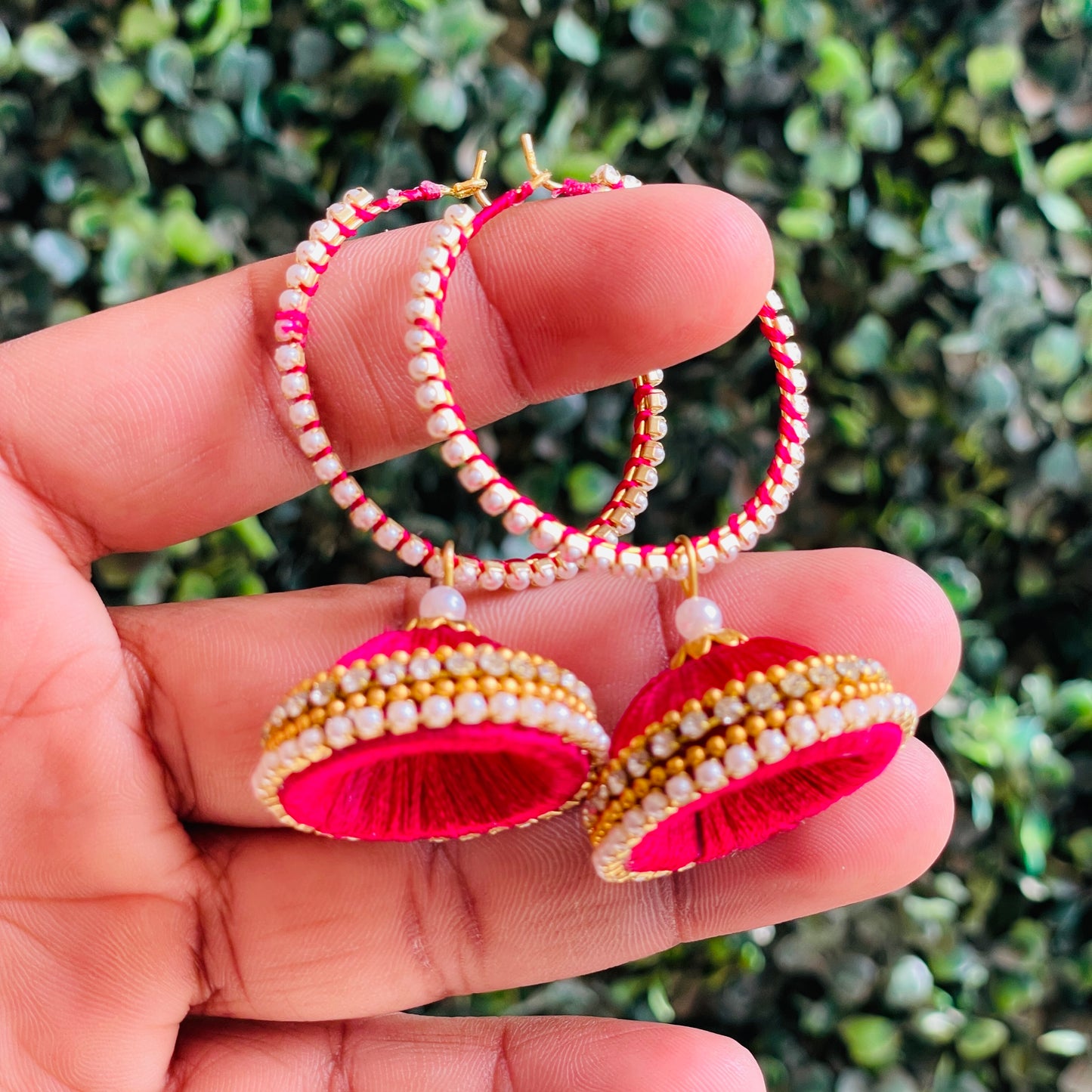 Hoop jhumki earrings