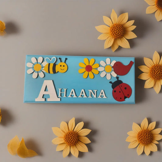 nature theme nameplate for kids