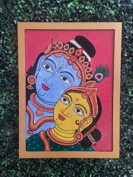 Radha Krishna Folk Art Painting