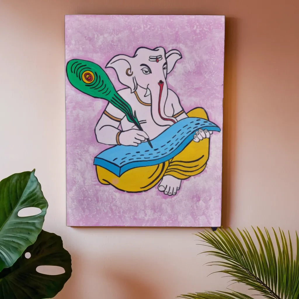 Ganesha writing scripture Painting