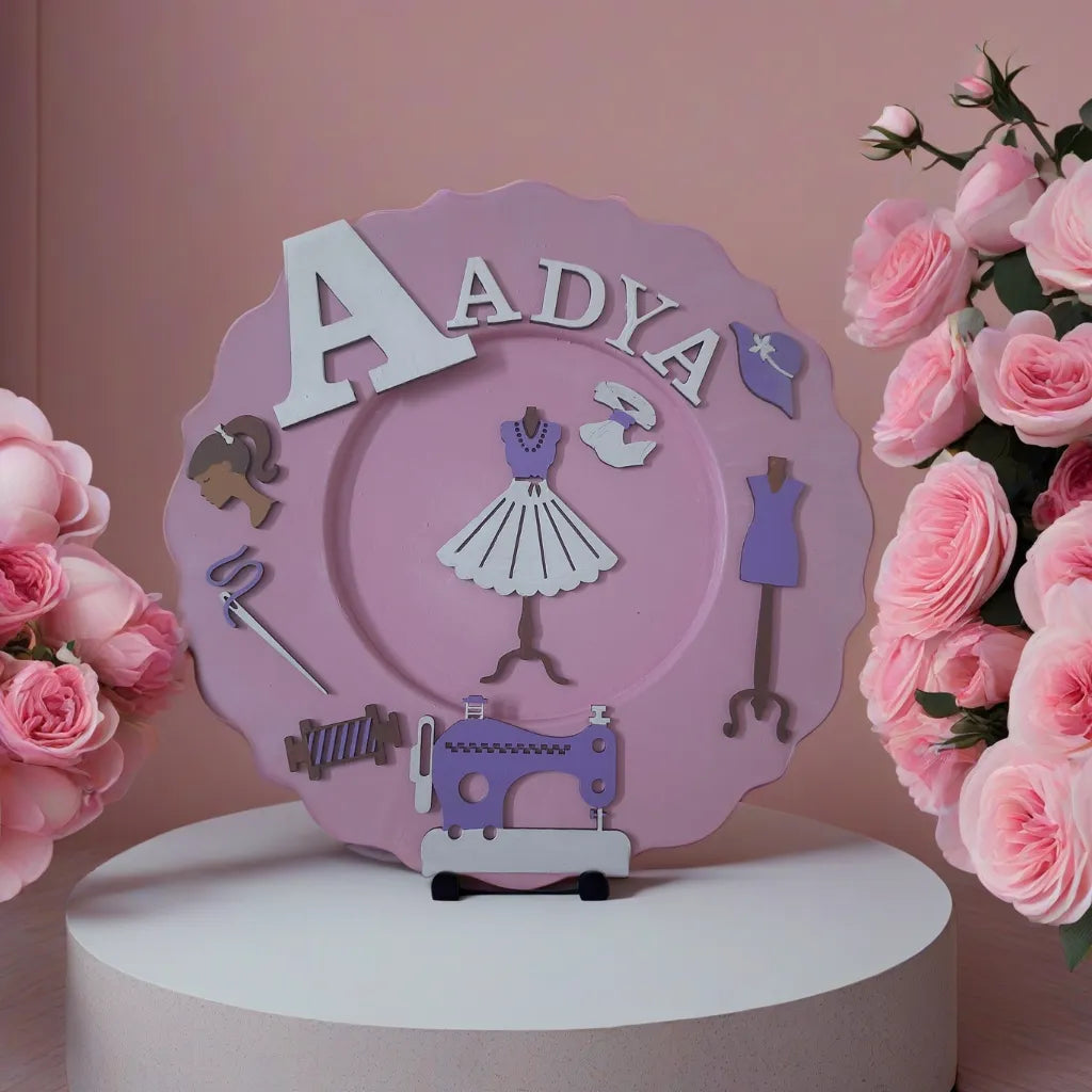 Fashion Designer Kids Nameplate