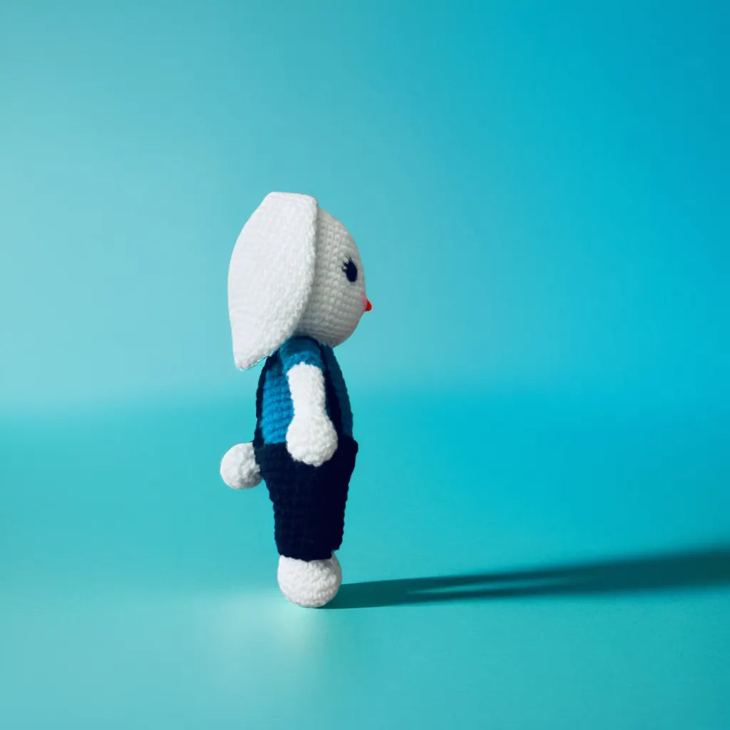 He Rabbit Crochet Toy