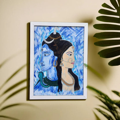 traditional paintings ( ma parvati and lord shiv )