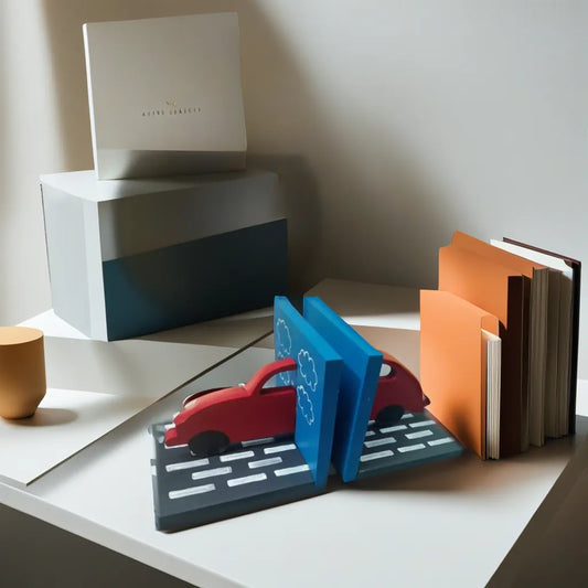 bookend with element ( car )