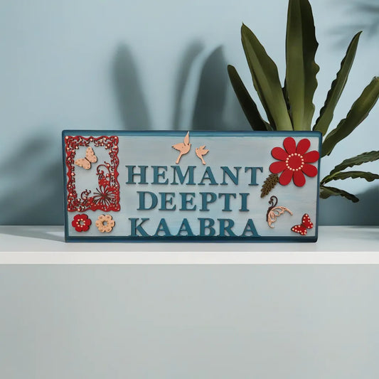 nameplate for three person ( adults )