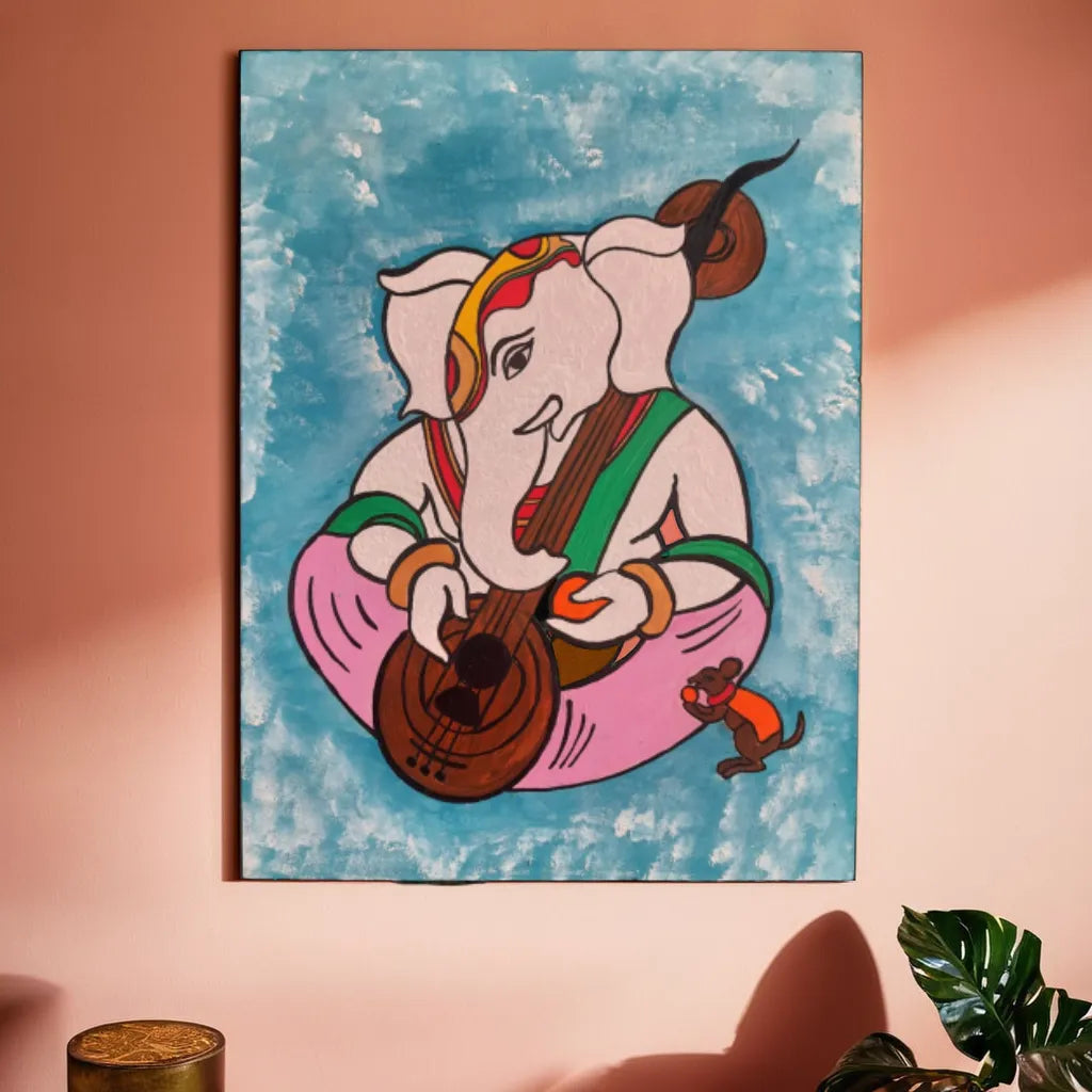 Ganesha playing santoor Painting