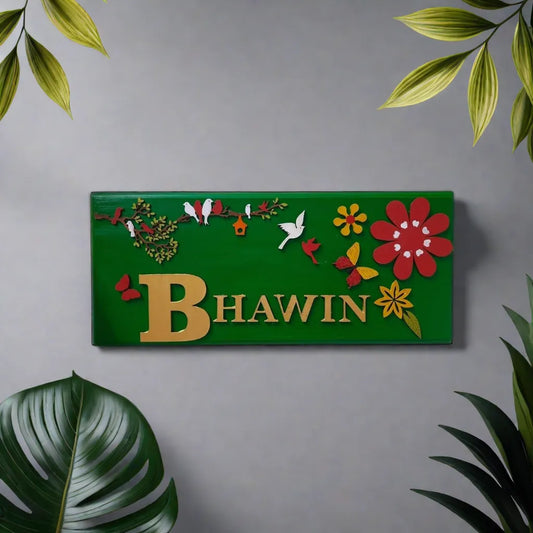 nature theme nameplate for kids